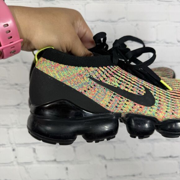 Nike Air VaporMax Flyknit 3 Men Size 8.5 Multicolor Neon Running Shoes main image 7